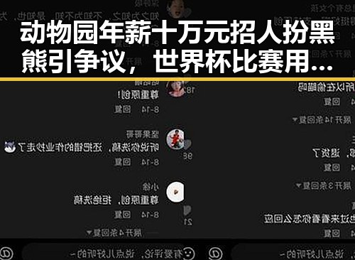 动物园年薪十万元招人扮黑熊引争议,世界杯比赛用球怎么还要充电引热议