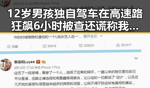 12岁男孩独自驾车在高速路狂飙6小时被查还谎称我有矮小症引发热议
