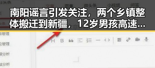 南阳谣言引发关注,两个乡镇整体搬迁到新疆,12岁男孩高速狂飙被揭真相