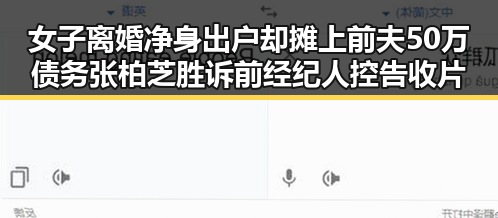 女子离婚净身出户却摊上前夫50万债务 张柏芝胜诉前经纪人控告收片酬未履行