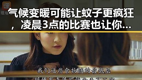 气候变暖可能让蚊子更疯狂,凌晨3点的比赛也让你变得脆弱