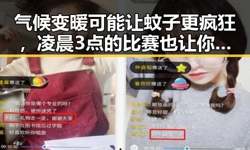 气候变暖可能让蚊子更疯狂，凌晨3点的比赛也让你变得脆弱