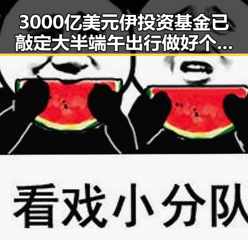 3000亿美元伊投资基金已敲定大半 端午出行做好个人防护成焦点