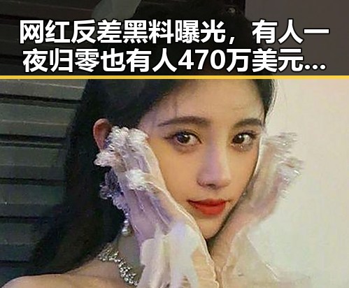 网红反差黑料曝光,有人一夜归零也有人470万美元赢得意想不到的反转