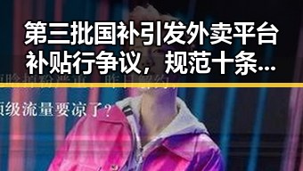 第三批国补引发外卖平台补贴行争议,规范十条促行业整顿新局面