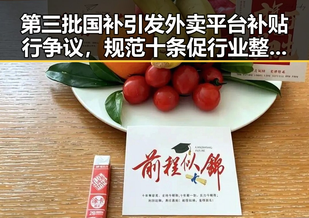第三批国补引发外卖平台补贴行争议,规范十条促行业整顿新局面